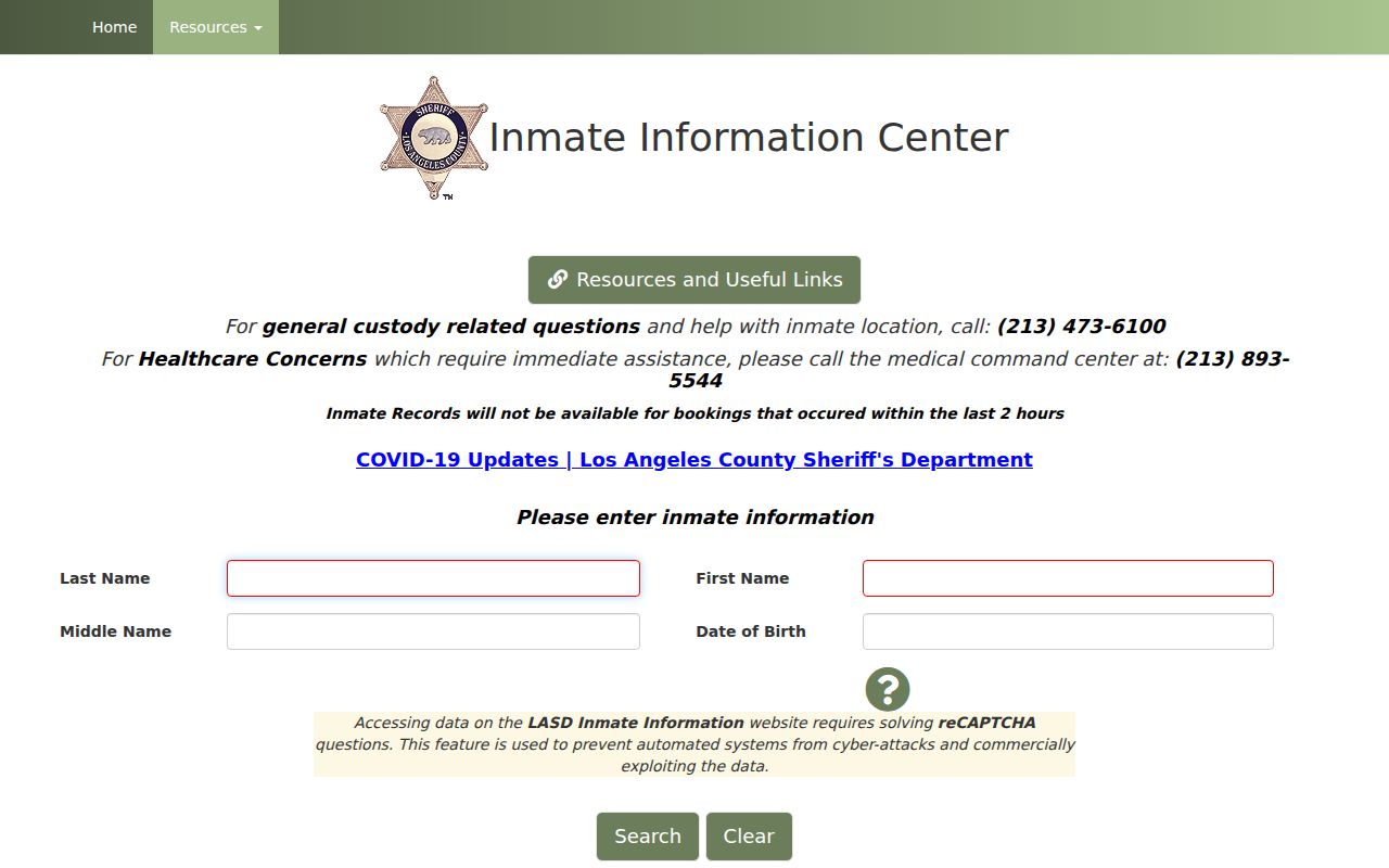 San Gabriel people search Los Angeles County inmate locator