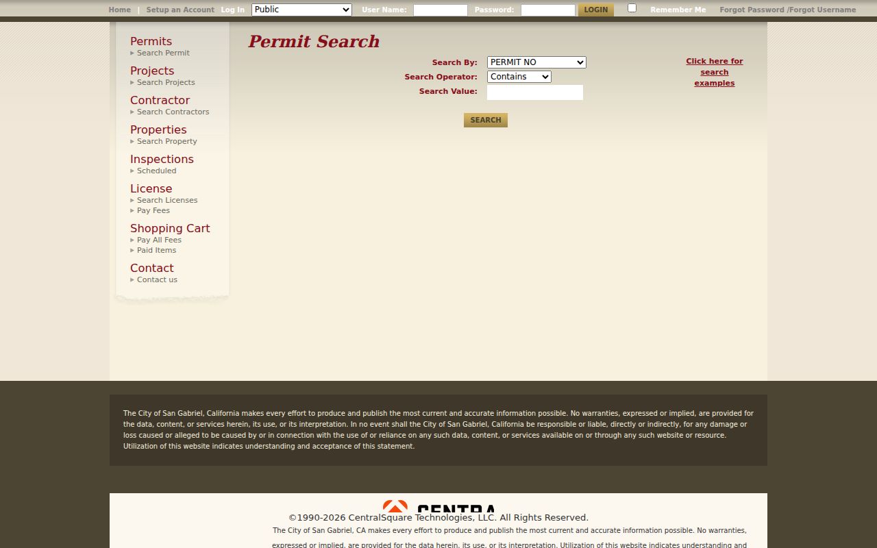 San Gabriel people search permit search fields