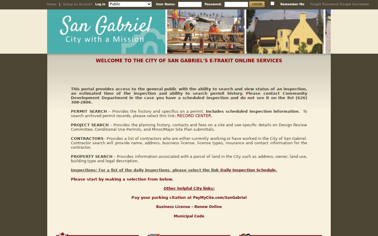 San Gabriel people search eTRAKiT records portal