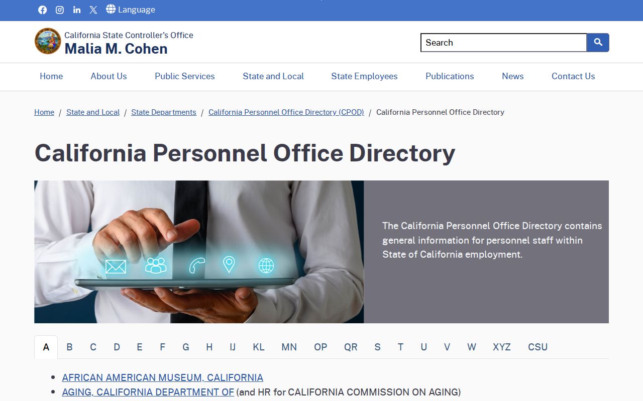 San Gabriel people directories access through the California Personnel Office Directory