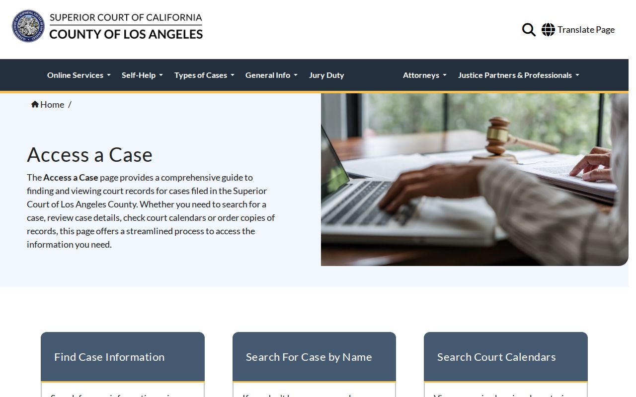 San Gabriel court records access through Los Angeles Superior Court Find a Case